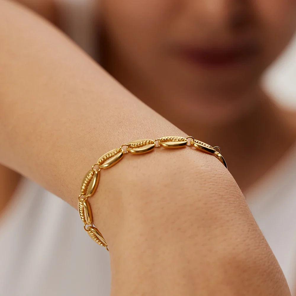 Pulseira Concha Banhado a Ouro 18k - Sundian - Sundian