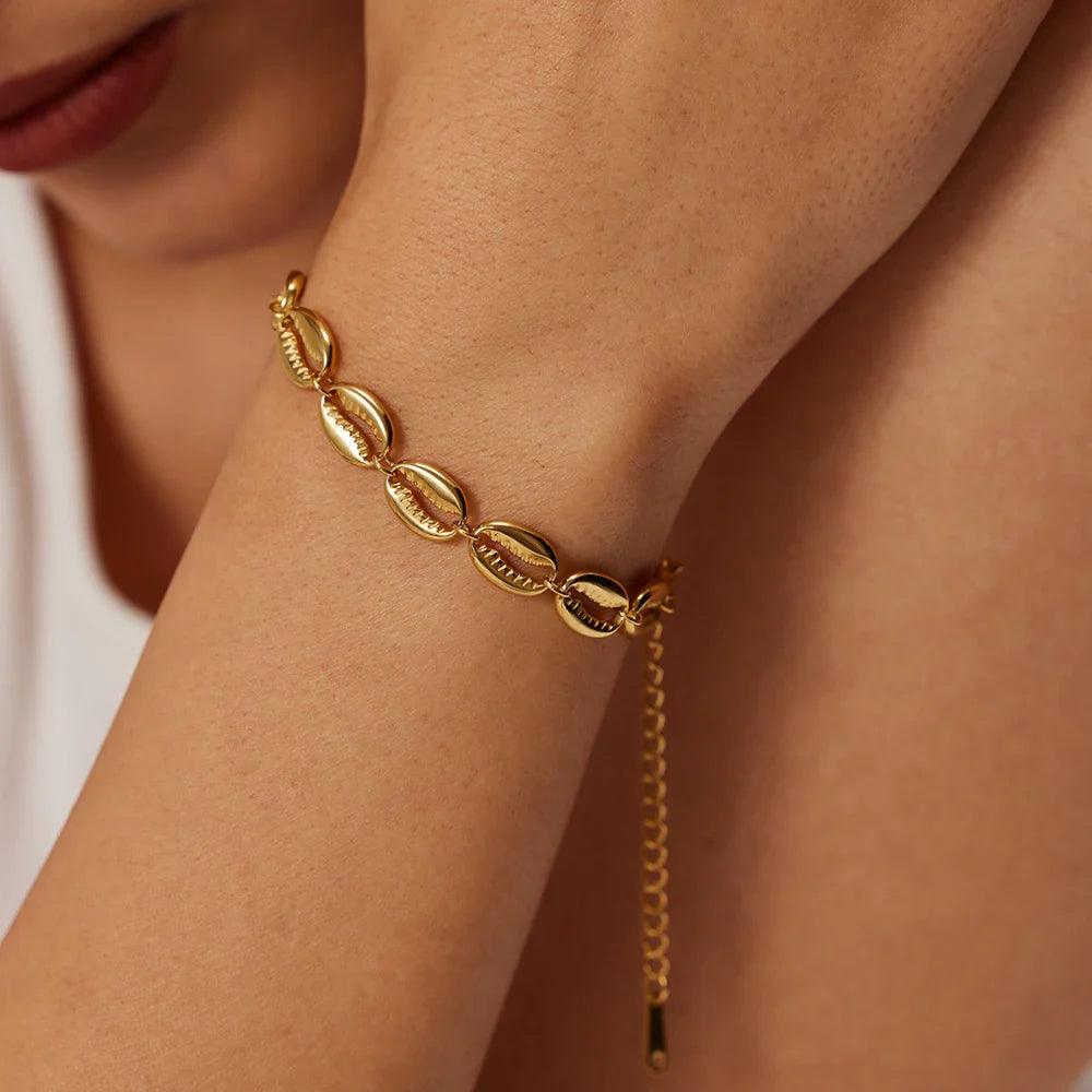 Pulseira Concha Banhado a Ouro 18k - Sundian - Sundian