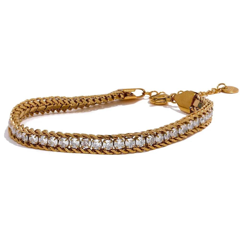 Pulseira Corrente com Zircônias Ajustável - Sundian - Sundian