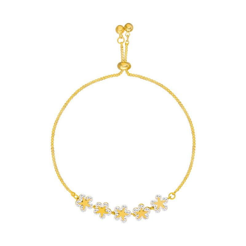Pulseira com Flores e Zircônia Ajustável - Sundian - Sundian