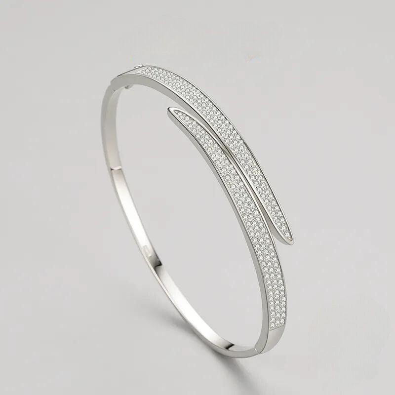 Bracelete com Zircônias em Ouro Branco - Sundian - Sundian