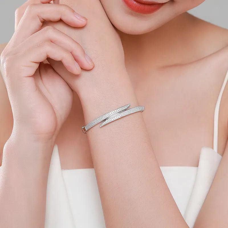 Bracelete com Zircônias em Ouro Branco - Sundian - Sundian