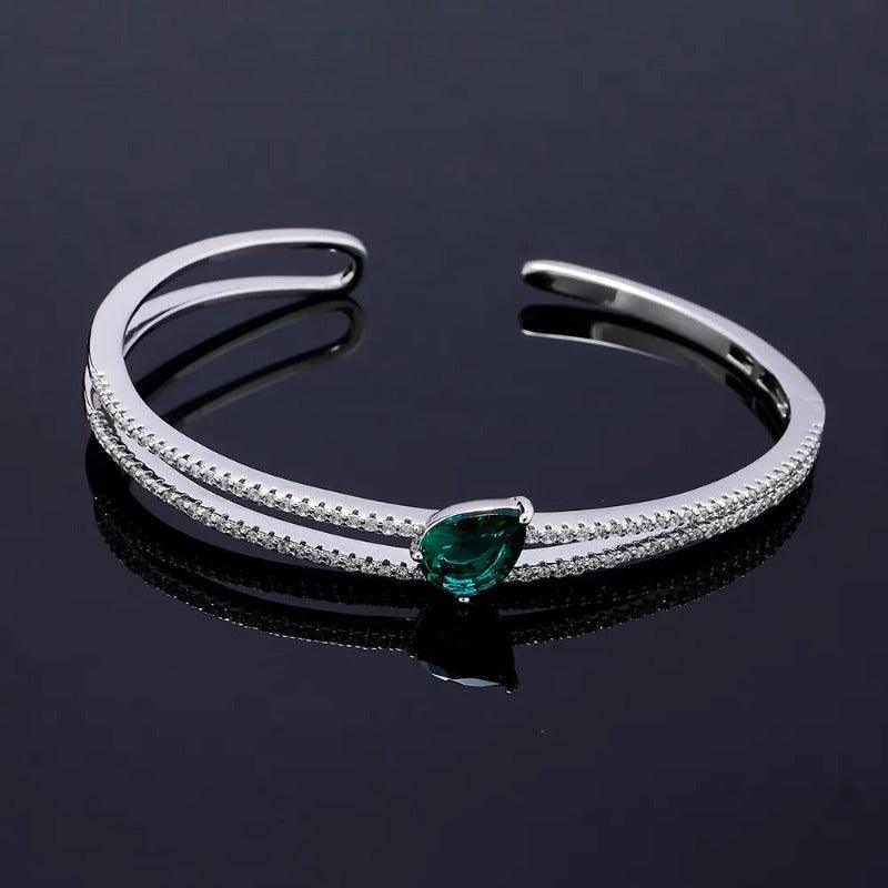 Bracelete Prata com Esmeralda - Sundian - Sundian