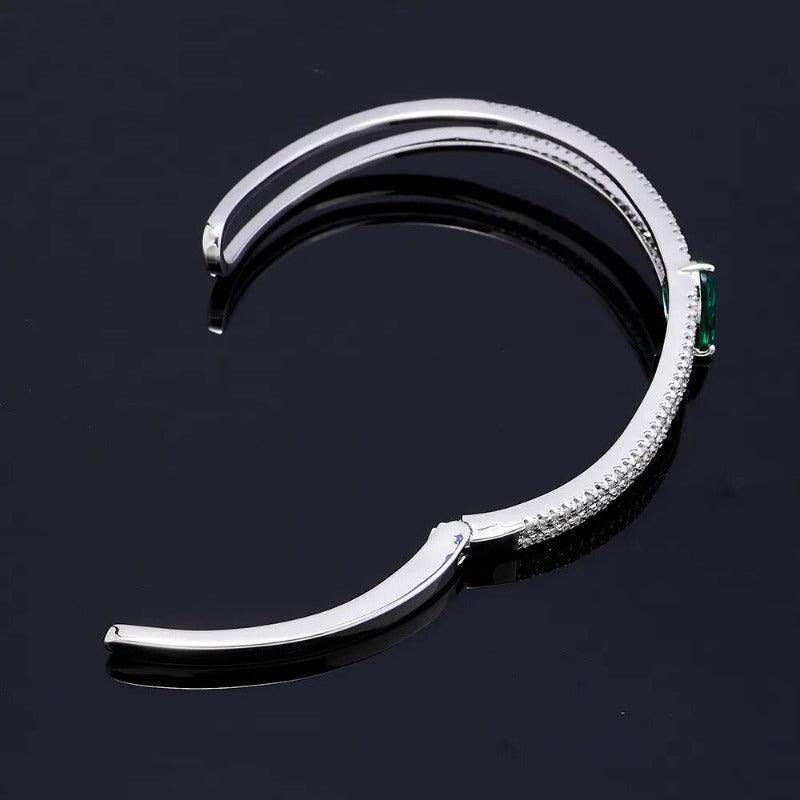 Bracelete Prata com Esmeralda - Sundian - Sundian
