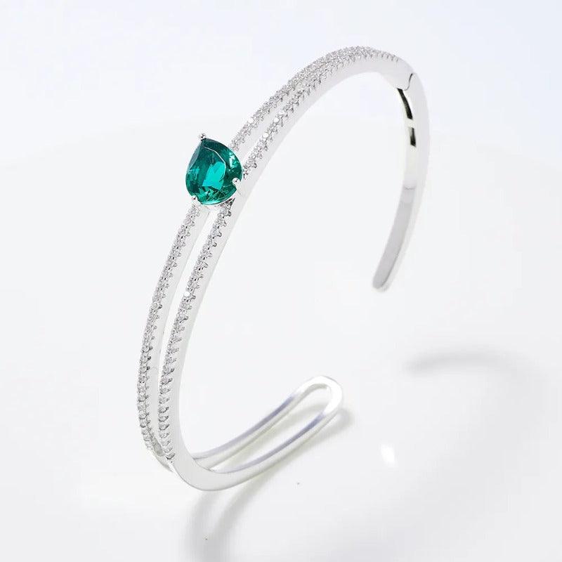 Bracelete Prata com Esmeralda - Sundian - Sundian