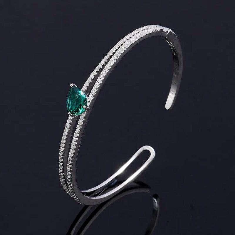 Bracelete Prata com Esmeralda - Sundian - Sundian