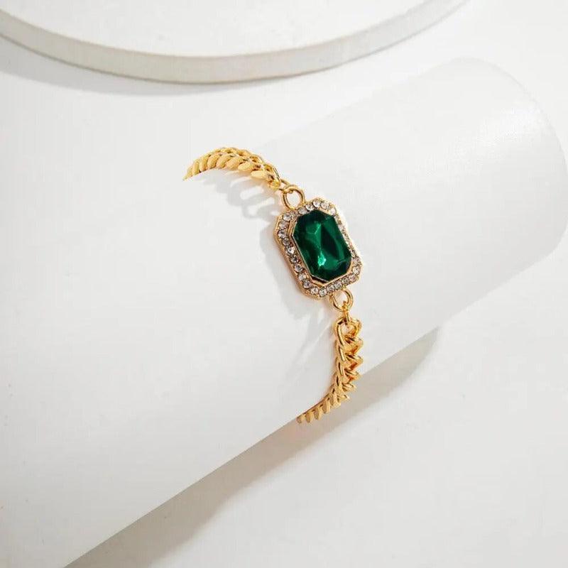 Pulseira em Elos e Esmeralda - Sundian - Sundian