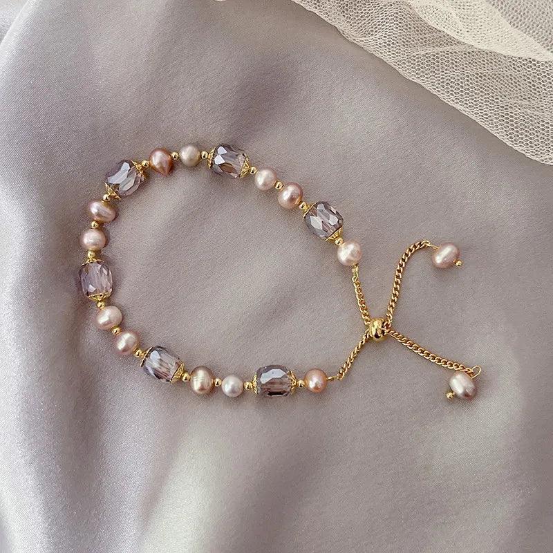 Pulseira em Pérolas e Zircônias Roxas - Sundian - Sundian