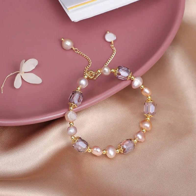 Pulseira em Pérolas e Zircônias Roxas - Sundian - Sundian