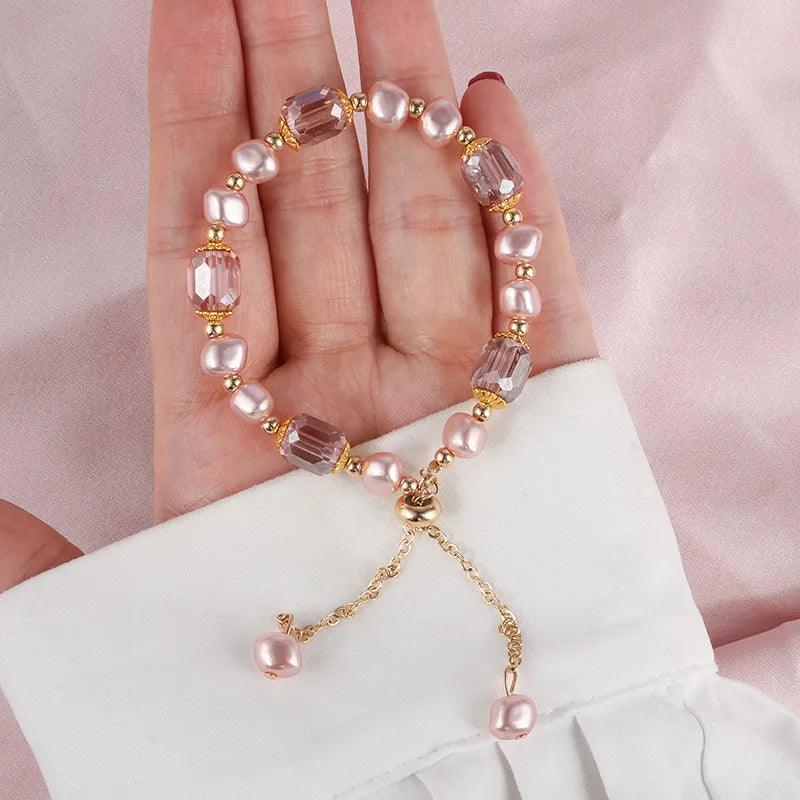 Pulseira em Pérolas e Zircônias Roxas - Sundian - Sundian