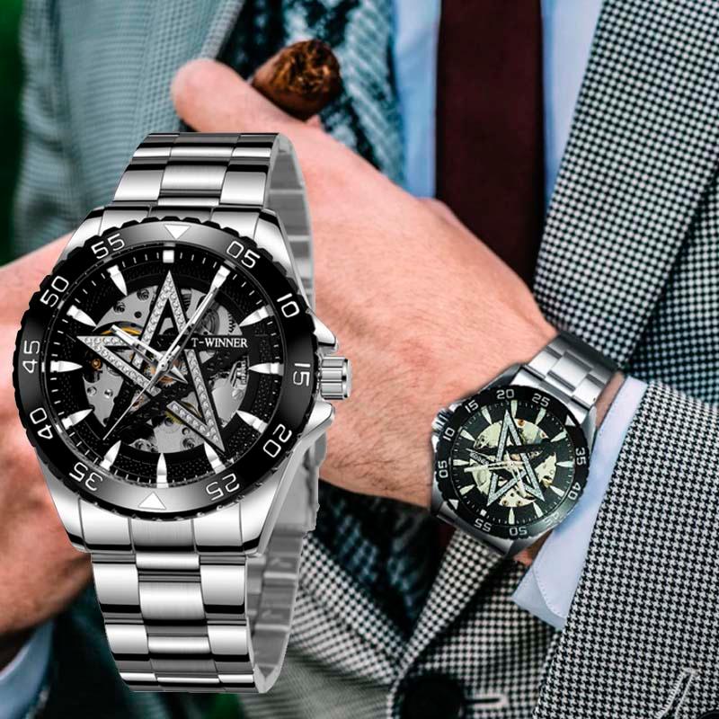 Relógio Masculino Diamond Estrela Luxo Skeleton - Sundian - Sundian