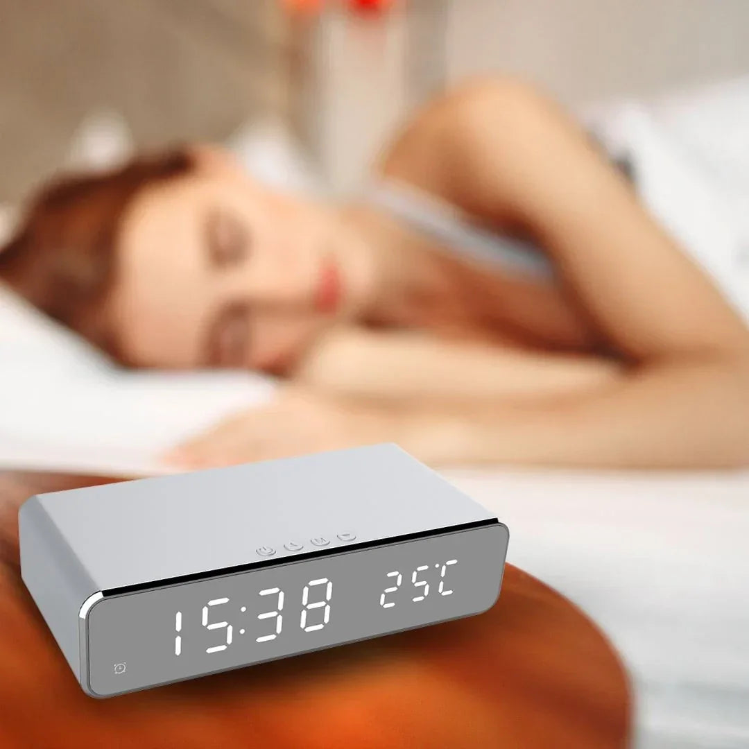 Digital Clock with Wireless Charger - TechCharge