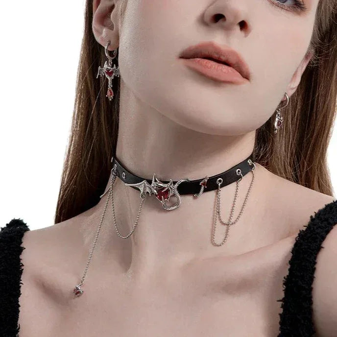 Collar Corazón del Diablo - Cadena de 35 cm
