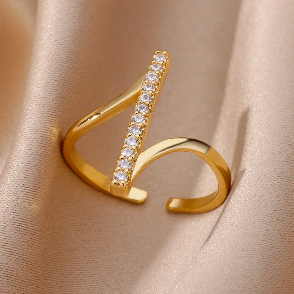 Anel Ajustável Luxe Life Cravejado com Zircônia – Versátil, leve e muito estiloso - Sundian
