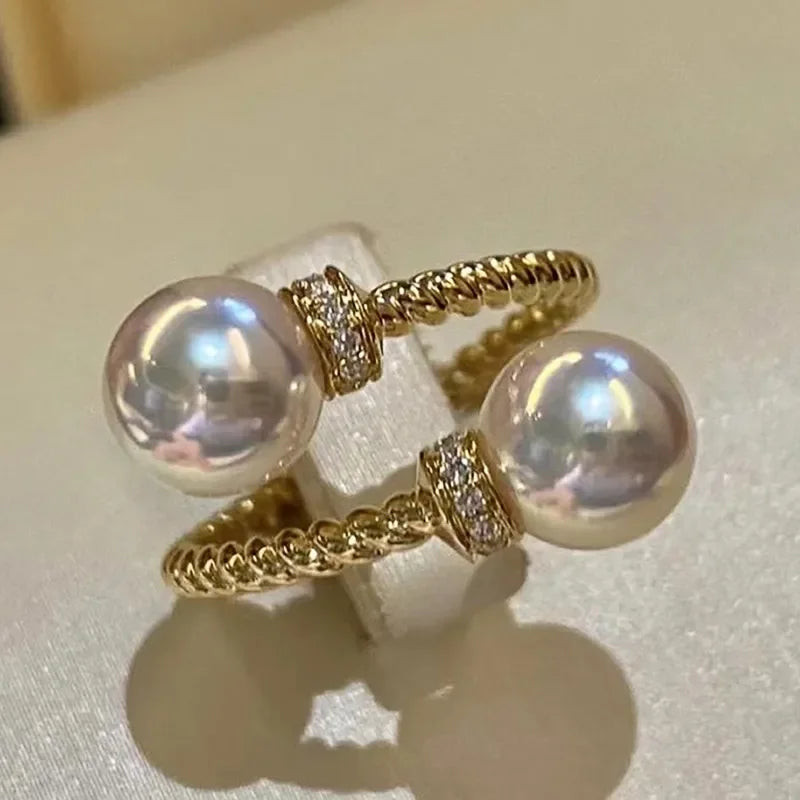 Anel Ajustável Perolado com Zircônia – Charme e leveza em um só look - Sundian