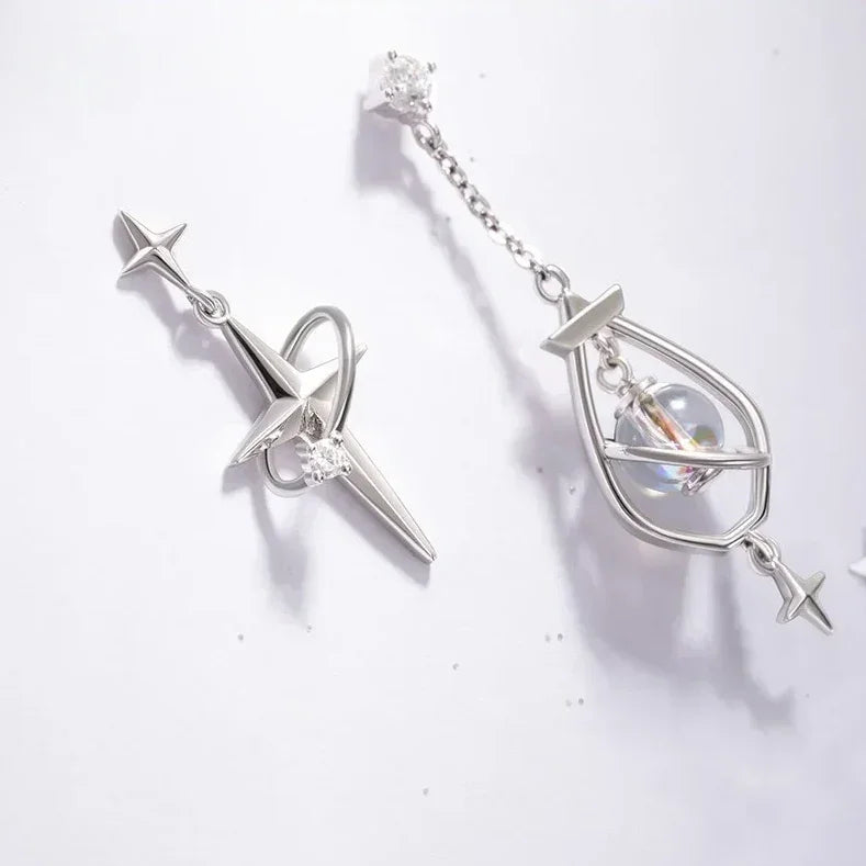 Par de pendientes Estrella Cósmica en Plata 925