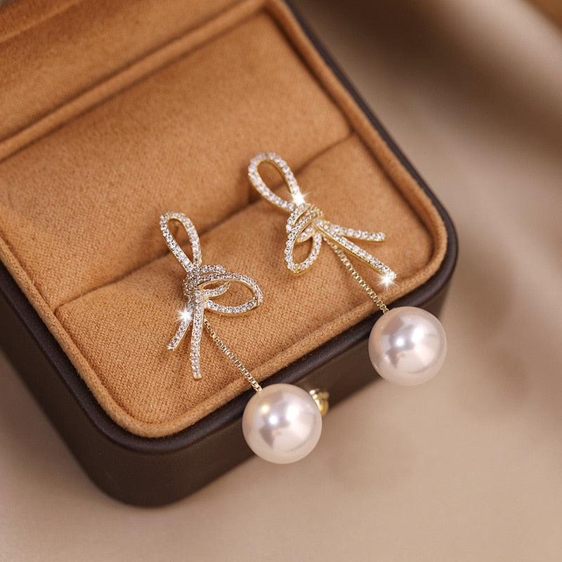 Brinco de Pérola com Zircônia Banhado a Ouro 18k - Sundian - Sundian