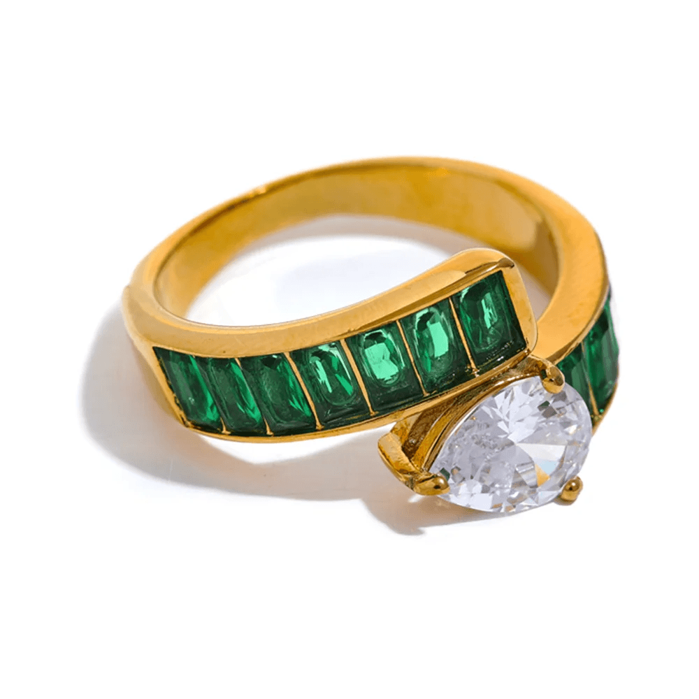 Anel Ajustável Zircônia Cúbica Banhado a Ouro 18k - Sundian