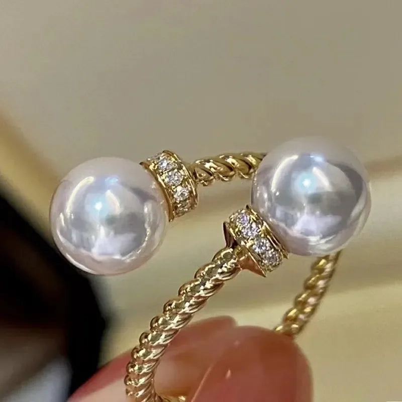 Anel Ajustável Perolado com Zircônia – Charme e leveza em um só look - Sundian
