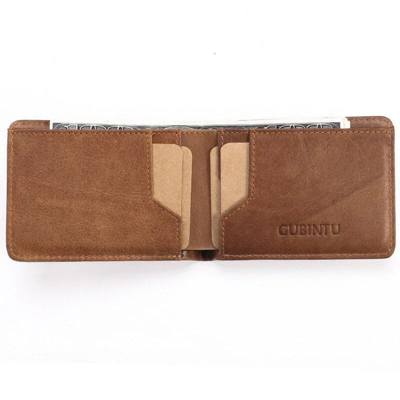 Carteira Masculina de Couro Gubintu Anti Furto RFID