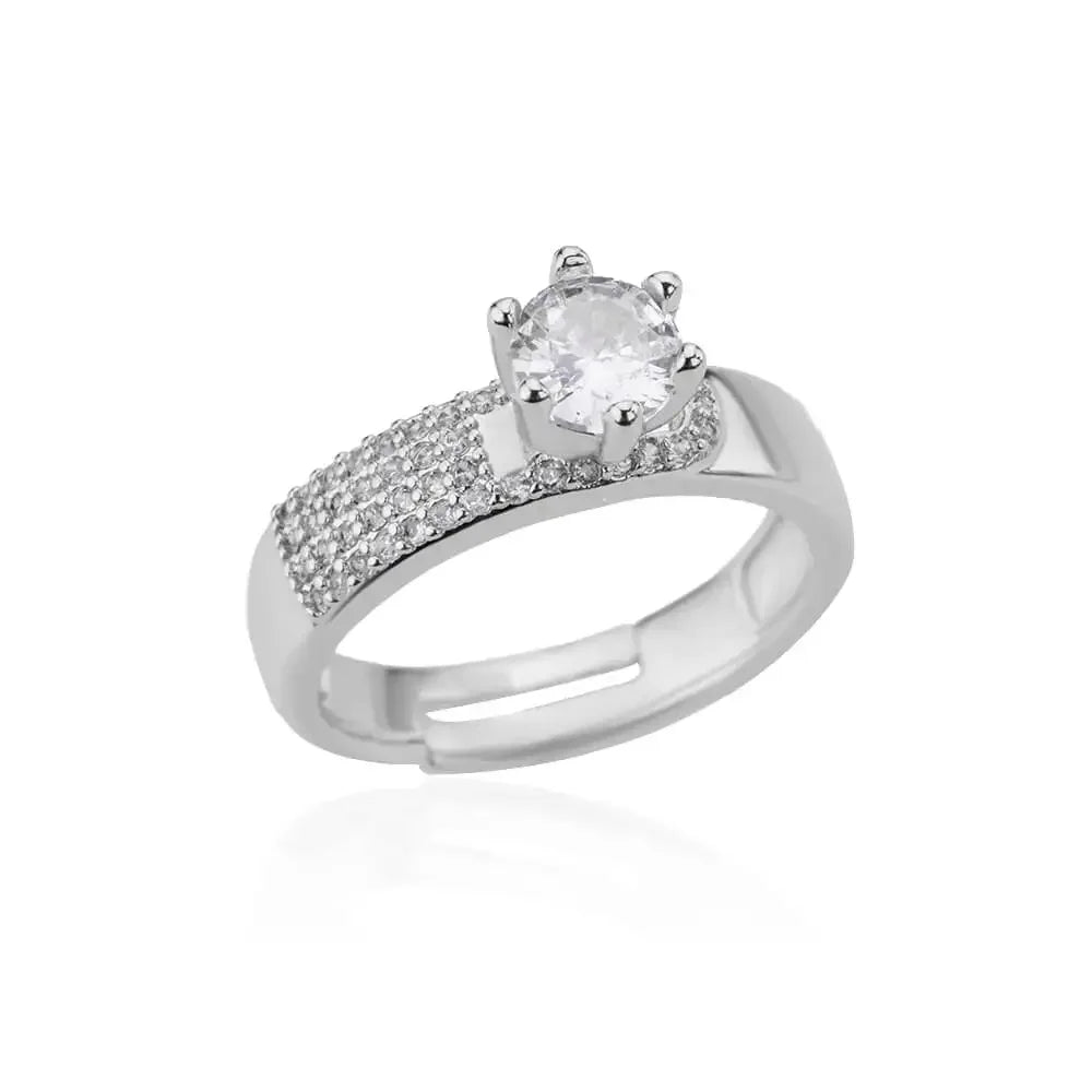 Anel Ajustável Luxuoso com Pedra de Zircônia – Visual encantador para brilhar - Sundian