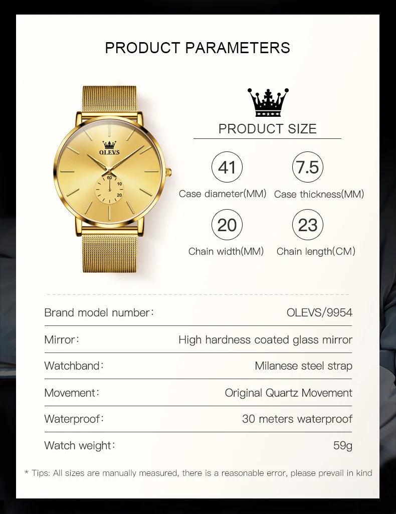 Relógio Masculino Original Ultra Fino Lyrae - Sundian - Sundian