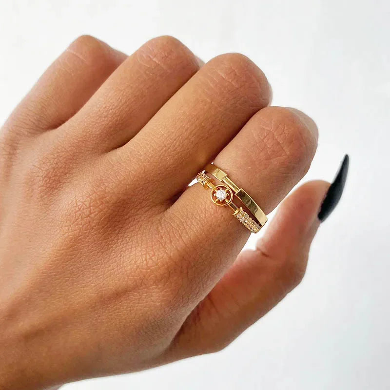 Anel Ibiza Ajustável Cravejado com Zircônia – Simplesmente irresistível - Sundian