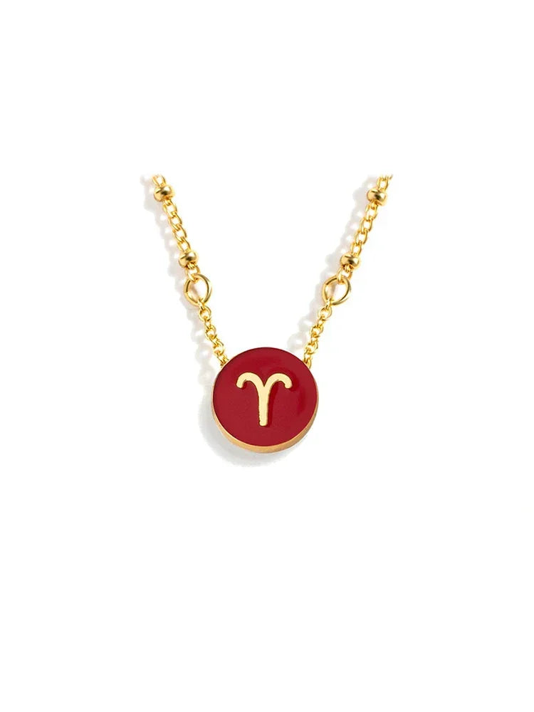 Collar con el signo del zodiaco en oro de 18 quilates