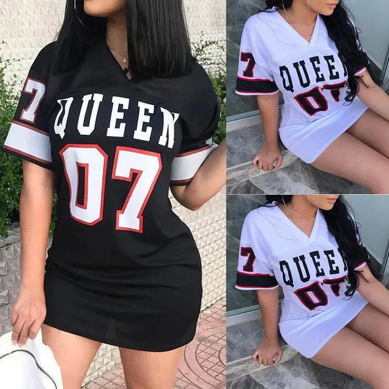Camiseta Estampada com Letras – Verão, Estilo Europeu e Americano