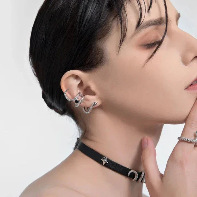 Pendiente estilo serpiente con clip para la oreja