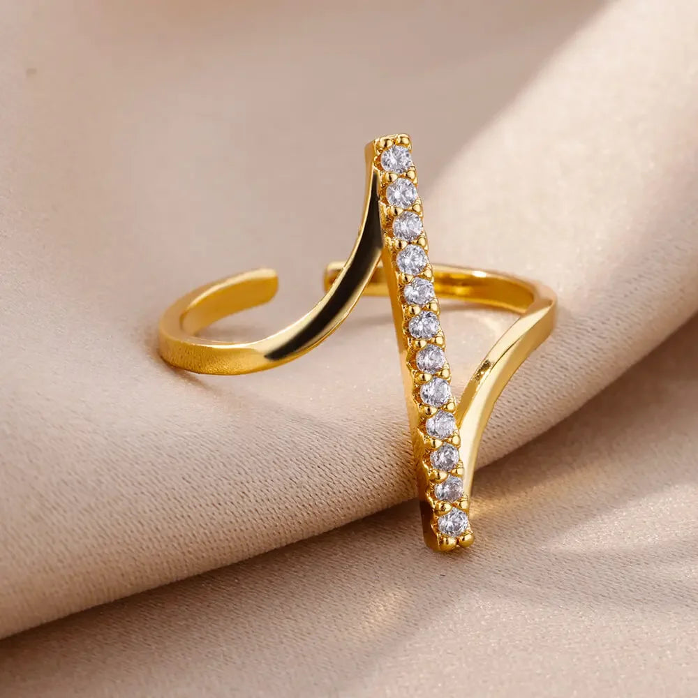 Anel Ajustável Luxe Life Cravejado com Zircônia – Versátil, leve e muito estiloso - Sundian