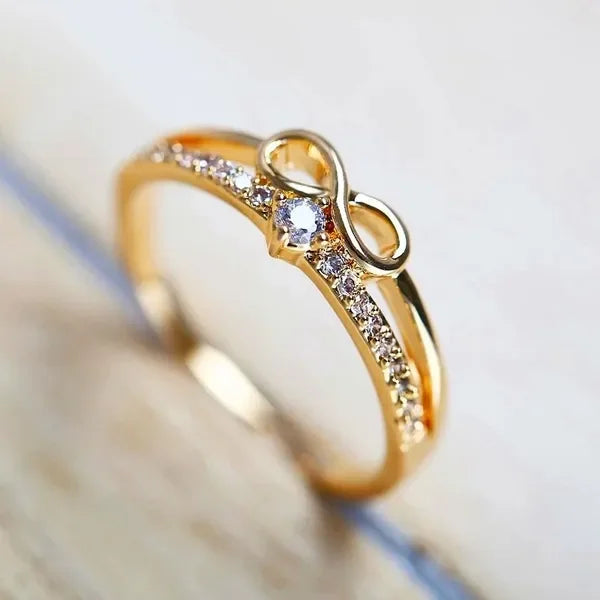 Anel Infinito Cravejado com Zircônia – Simplesmente irresistível - Sundian