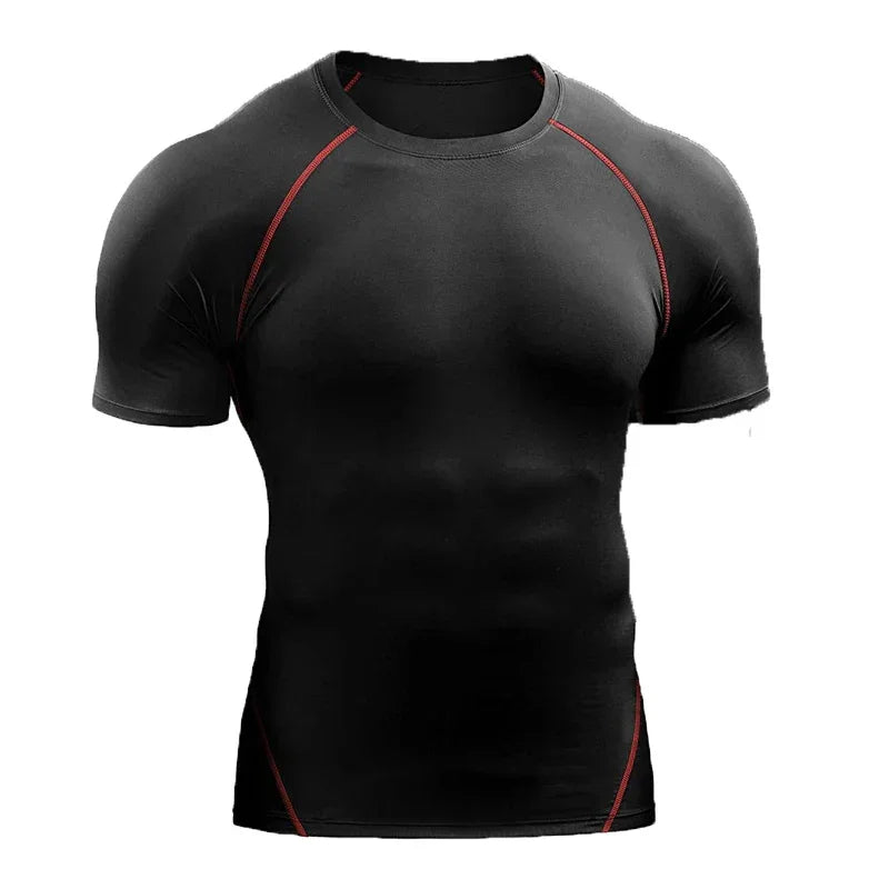 Camiseta de Compressão Masculina 2025 – Secagem Rápida, Elástica