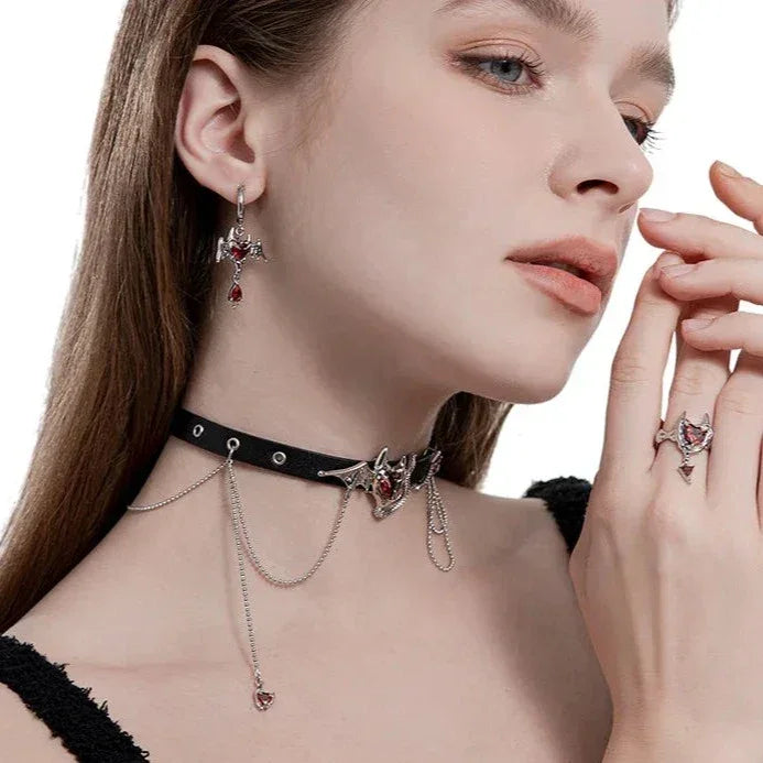 Collar Corazón del Diablo - Cadena de 35 cm