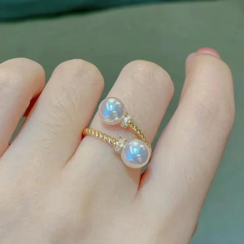 Anel Ajustável Perolado com Zircônia – Charme e leveza em um só look - Sundian