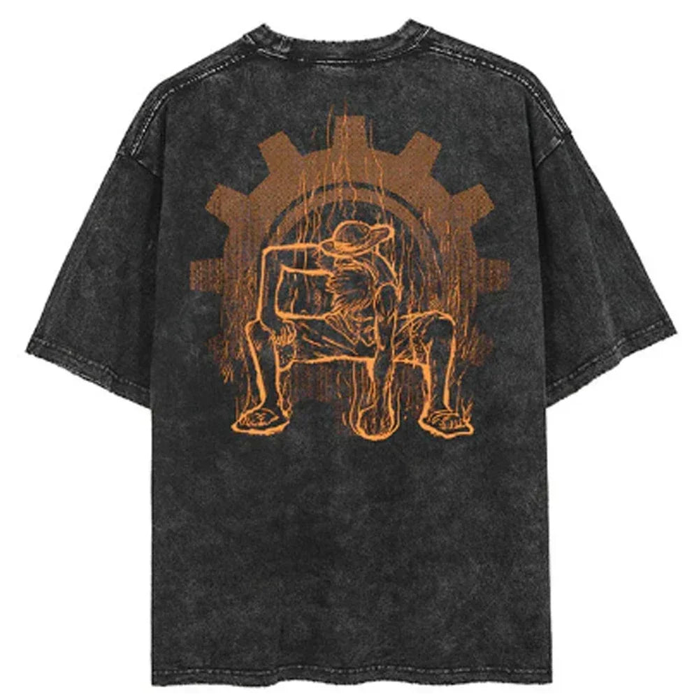 Unisex Oversized Harajuku Style T-Shirt – One Piece Print