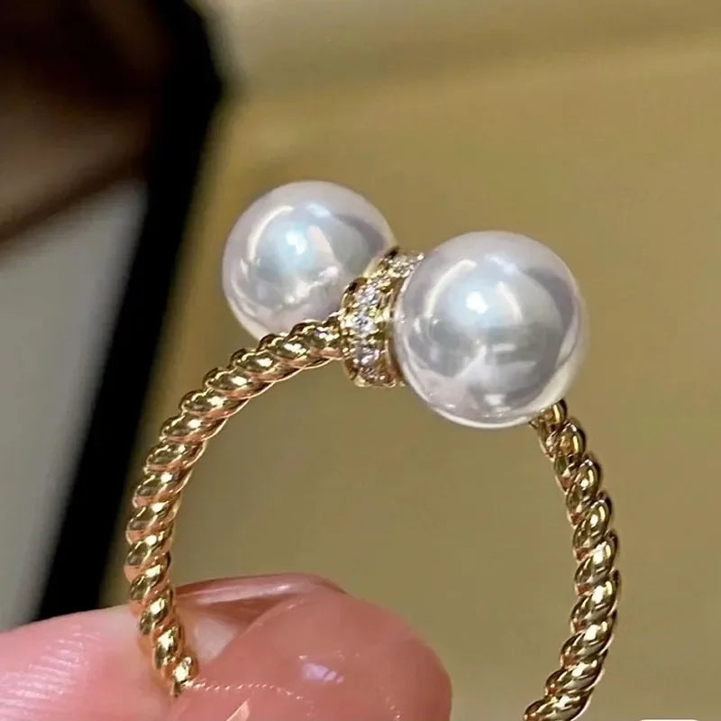Anel Ajustável Perolado com Zircônia – Charme e leveza em um só look - Sundian