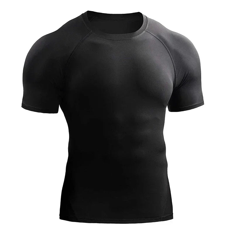 Camiseta de Compressão Masculina 2025 – Secagem Rápida, Elástica
