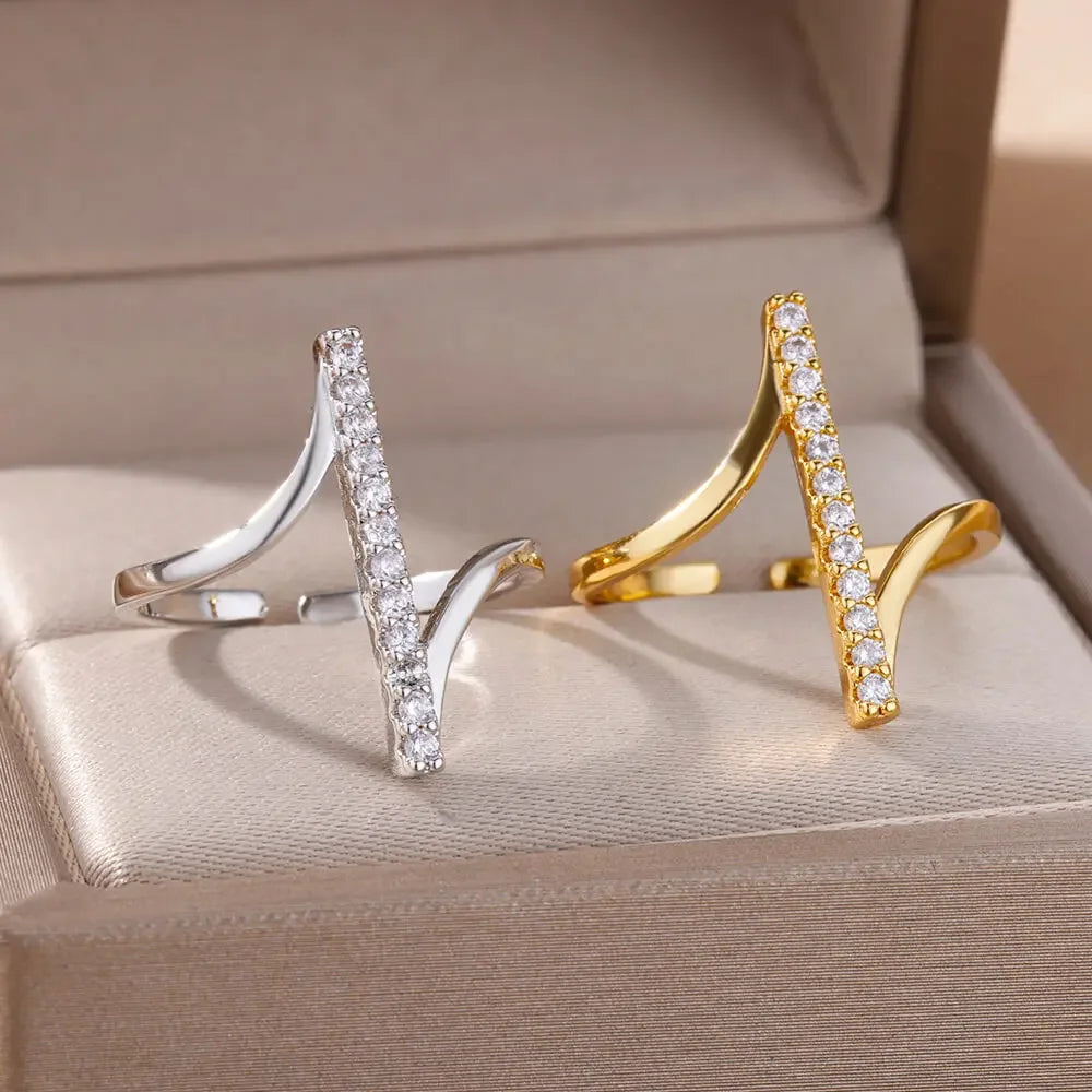 Anel Ajustável Luxe Life Cravejado com Zircônia – Versátil, leve e muito estiloso - Sundian