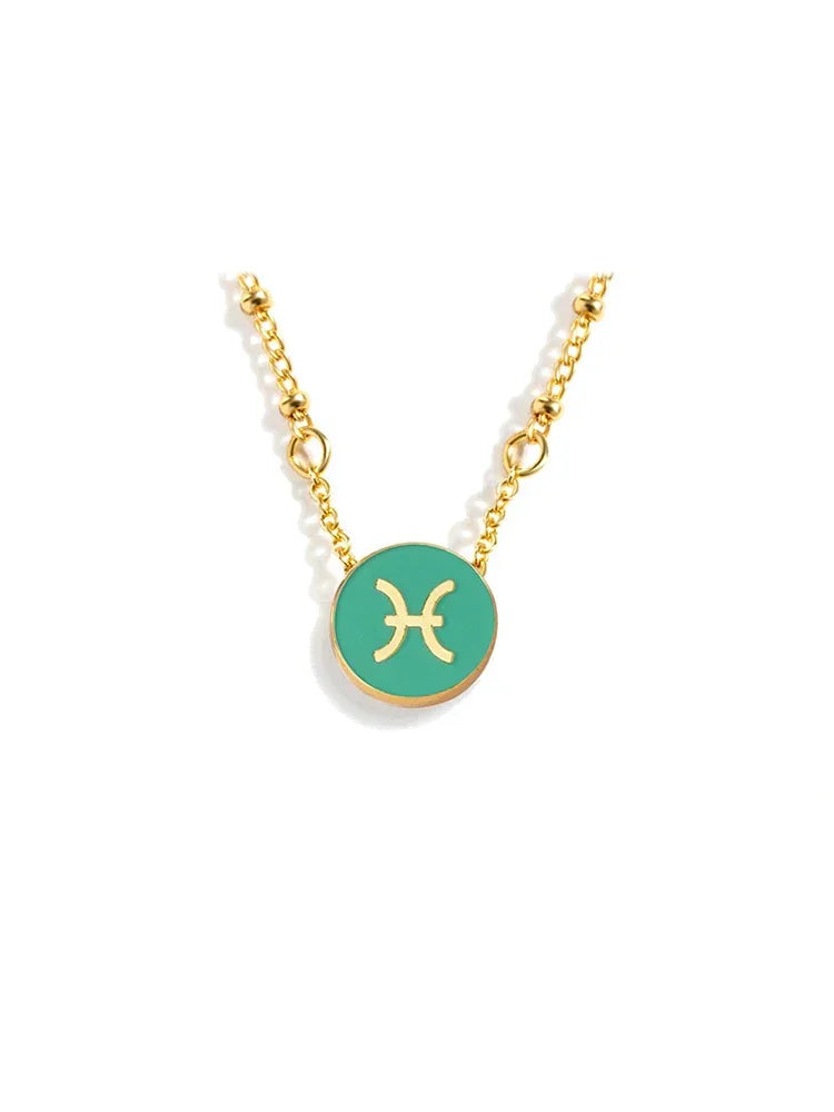 Collar con el signo del zodiaco en oro de 18 quilates