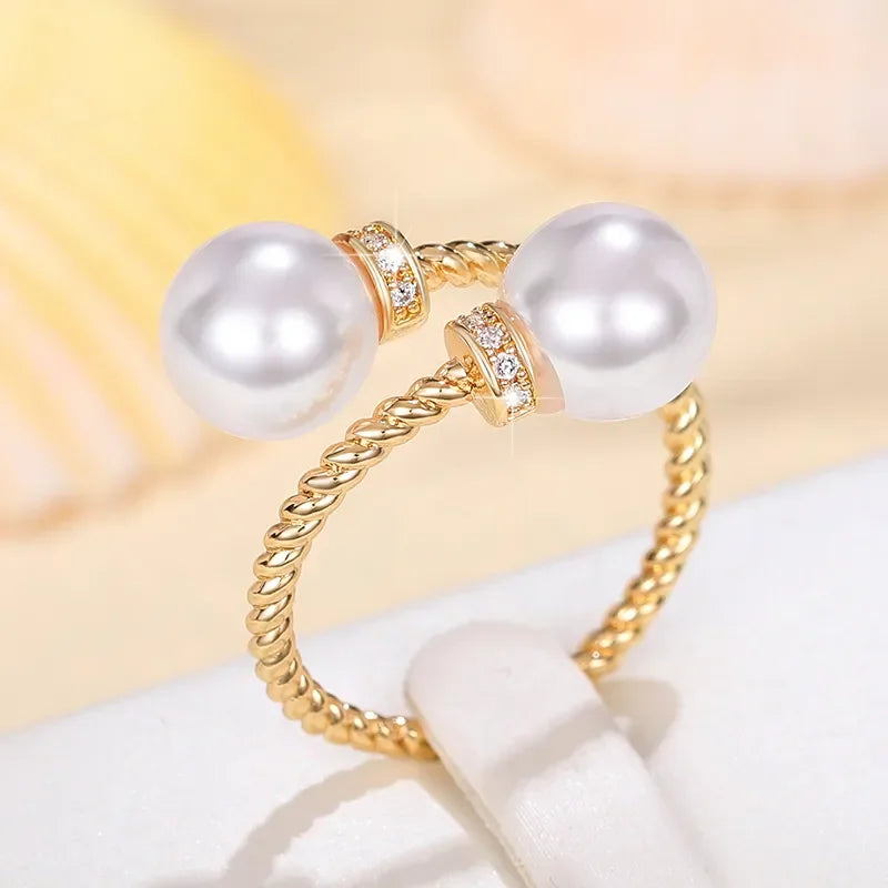 Anel Ajustável Perolado com Zircônia – Charme e leveza em um só look - Sundian
