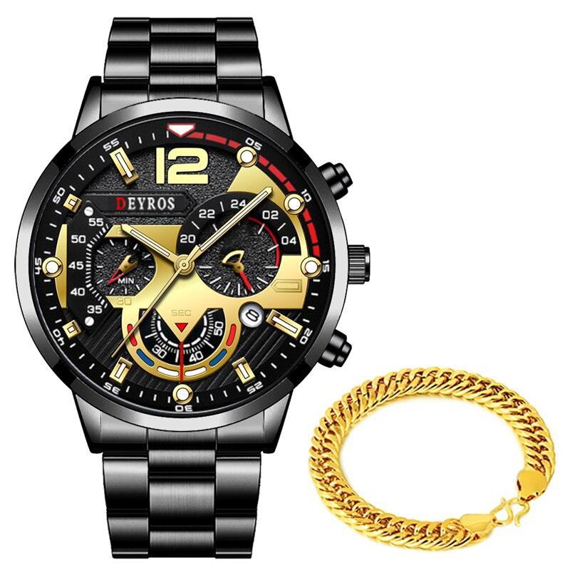 Kit Relógio Elegante + Pulseira – Versátil, leve e muito estiloso