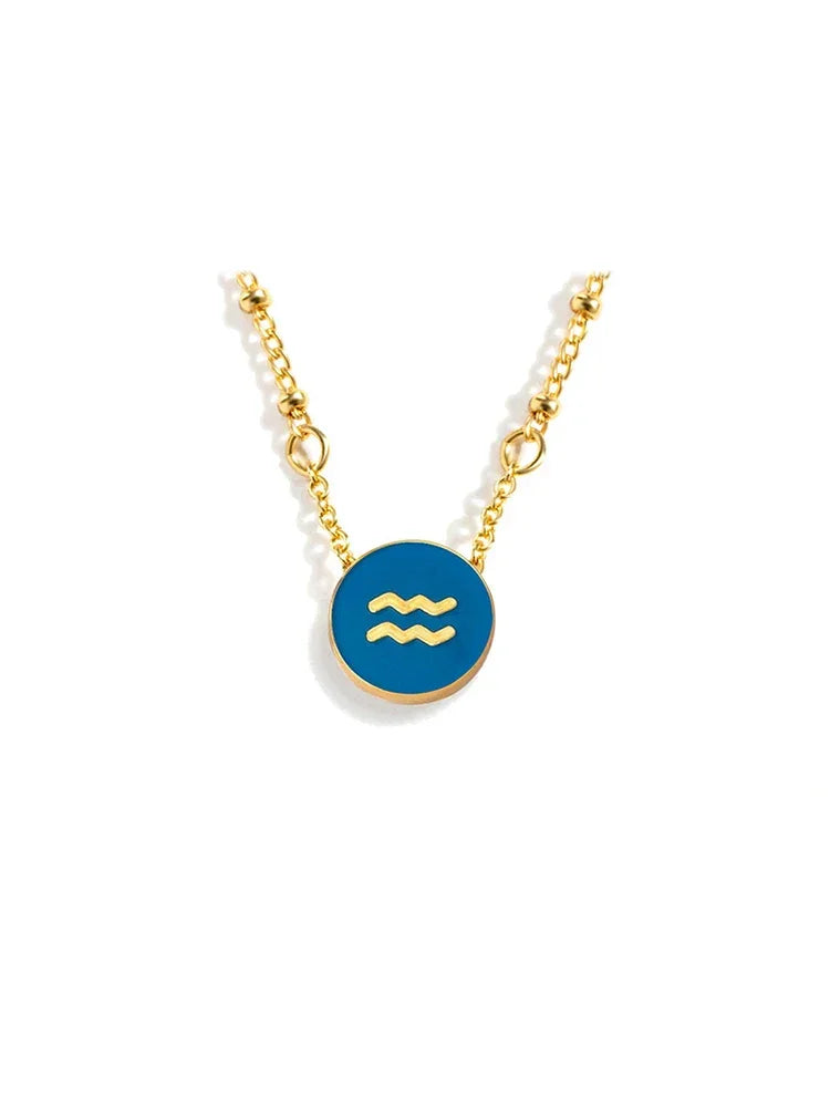 Collar con el signo del zodiaco en oro de 18 quilates