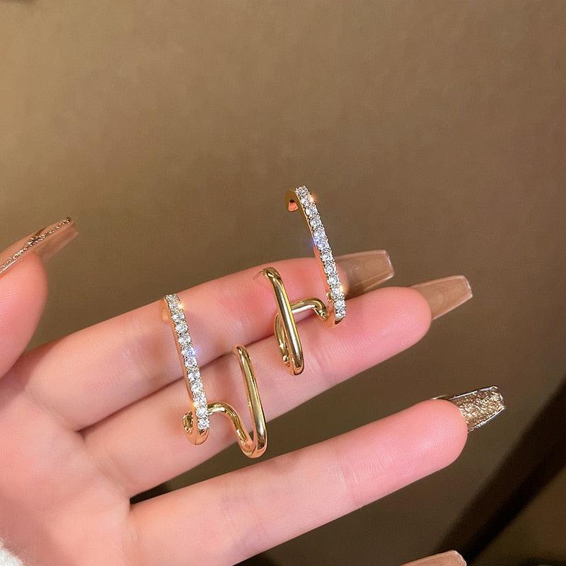 Brinco Duplo Cravejado em Zirconias - Sundian - Sundian