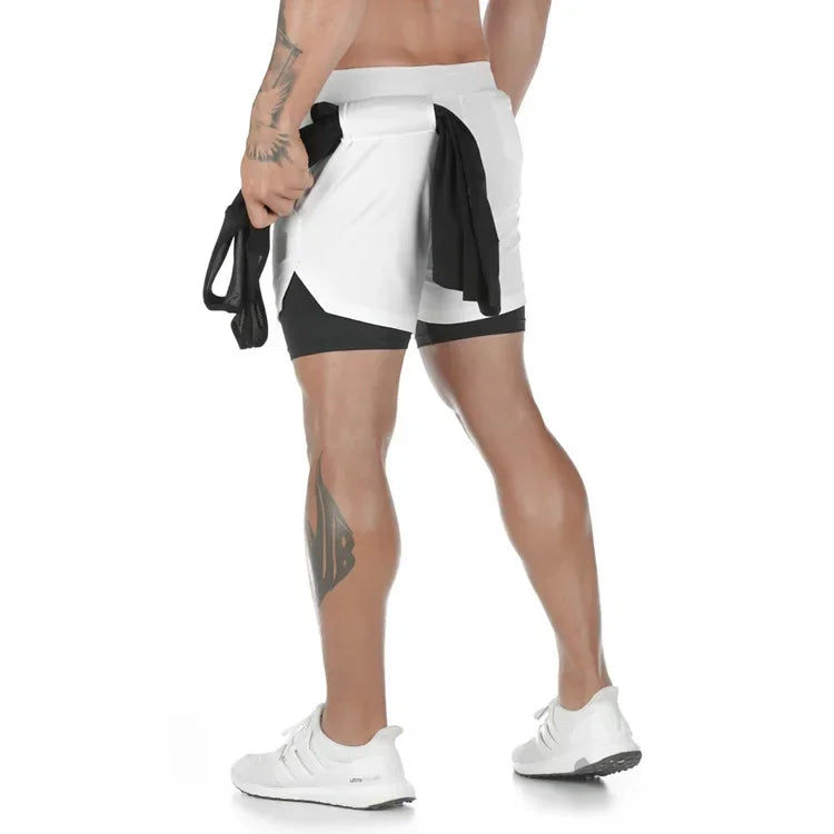 Men's 2-in-1 Camouflage Sports Shorts, Fitness, Running and Gym Shorts