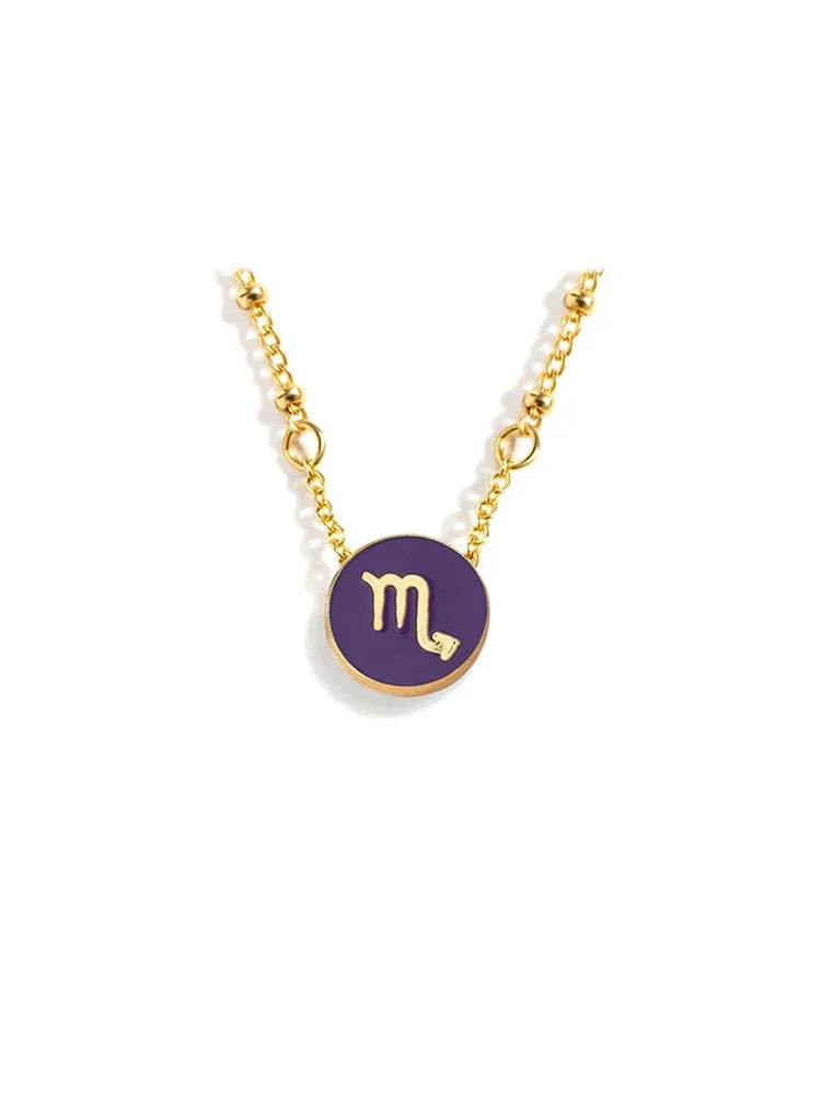 Collar con el signo del zodiaco en oro de 18 quilates