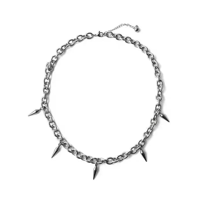 Collar con pinchos punk - Cadena de 40/55 cm
