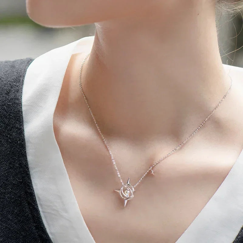 Cosmic Star Necklace in 925 Silver - 45cm Chain