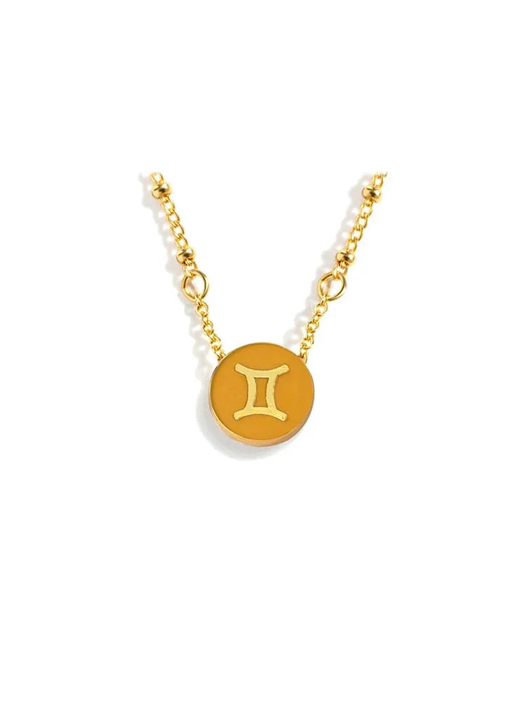 Collar con el signo del zodiaco en oro de 18 quilates