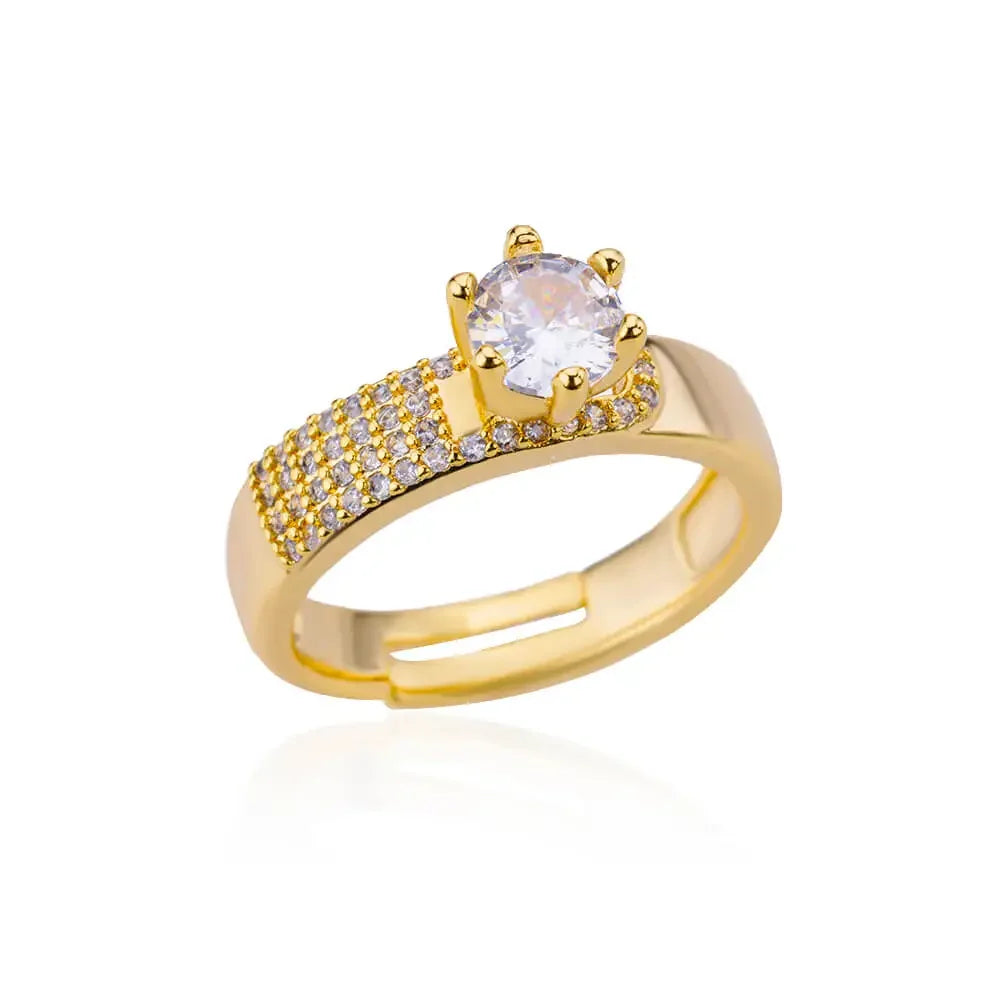 Anel Ajustável Luxuoso com Pedra de Zircônia – Visual encantador para brilhar - Sundian
